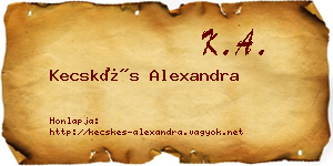 Kecskés Alexandra névjegykártya