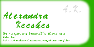 alexandra kecskes business card